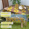Transparente Tischdecke Vinyl Tischfolie Folie Tischschutzfolie 0,15mm mit Muster Sonnenblume Breite 140cm