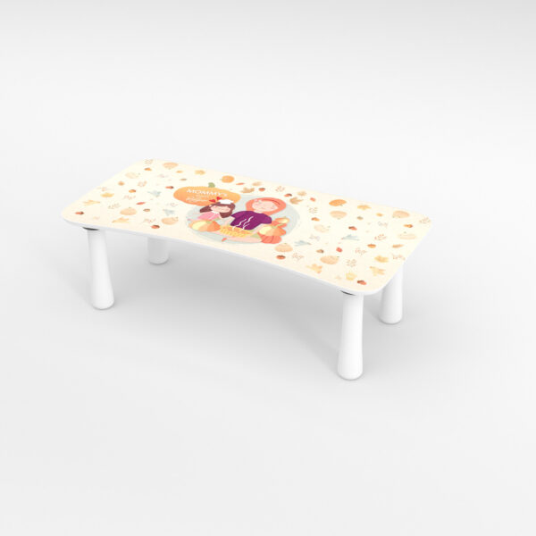 Kinder Tritthocker aus Holz mit Motiv Mommy Helper Beige