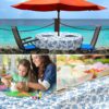 Wachstuch Tischdecke abwaschbar Wachstischdecke Mila Blau Gartentischdecke