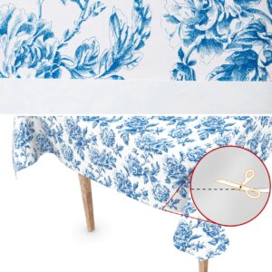 Wachstuch Tischdecke abwaschbar Wachstischdecke Mila Blau Gartentischdecke