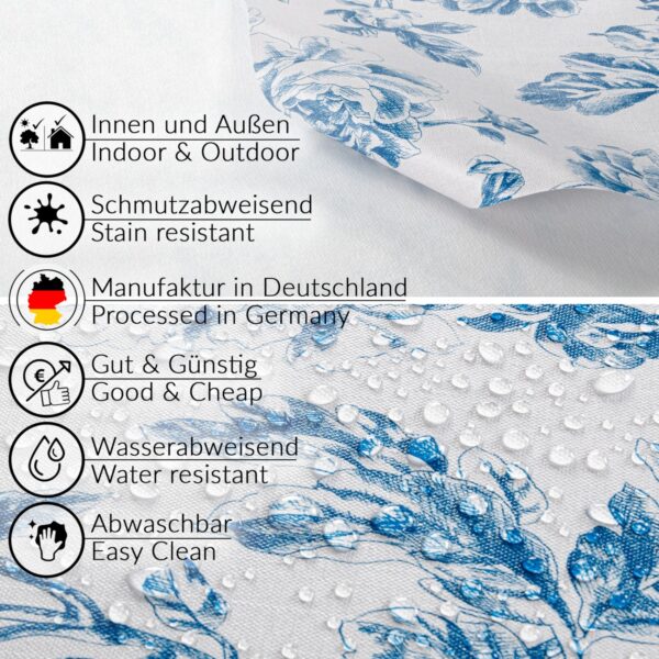 Wachstuch Tischdecke abwaschbar Wachstischdecke Mila Blau Gartentischdecke