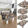 WachstuchTischdecke abwaschbar Wachstischdecke Landhaus Holz Herz Rustikal Braun pflegeleicht