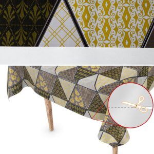 Wachstuch Wachstuchtischdecke Futuristik Schwarz Gold abwaschbar