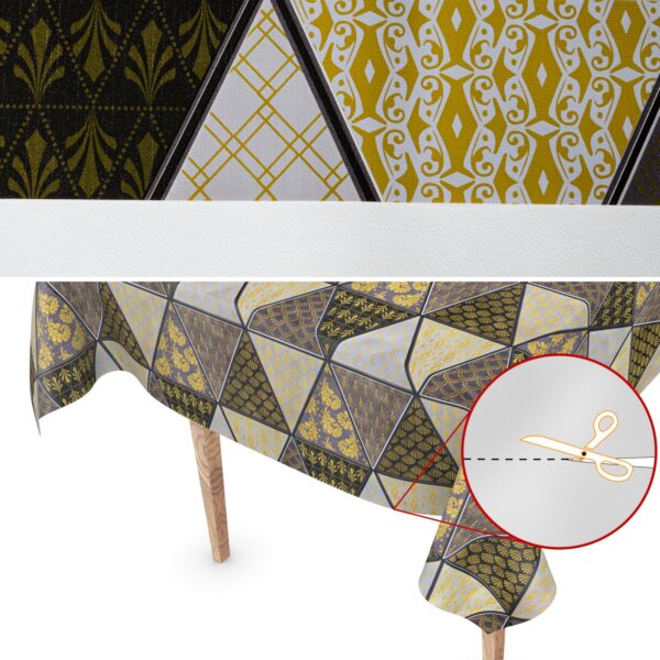 Wachstuch Wachstuchtischdecke Futuristik Schwarz Gold abwaschbar