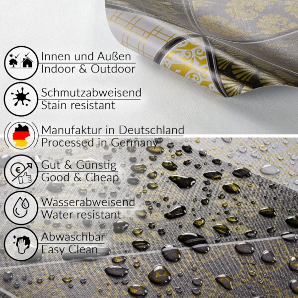 Wachstuch Wachstuchtischdecke Futuristik Schwarz Gold abwaschbar