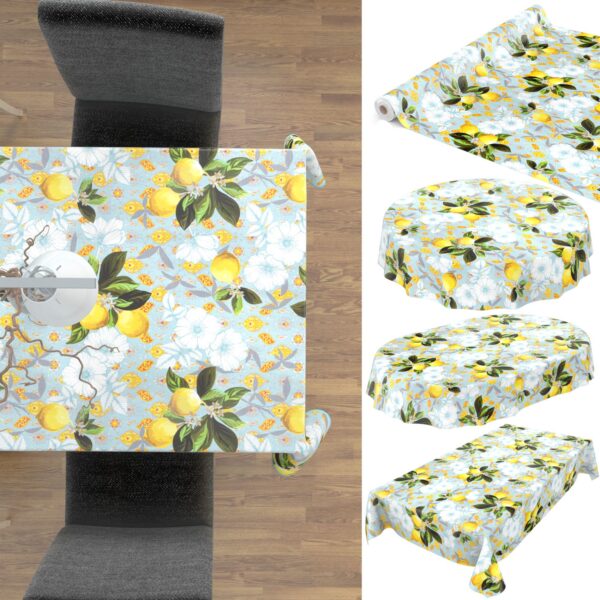 Wachstuch Tischdecke Wachstischdecke Gartentischdecke Lemon Zitrone Gelb Outdoor Tischdecke für draußen