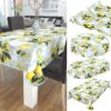 Wachstuch Tischdecke Wachstischdecke Gartentischdecke Lemon Zitrone Gelb Outdoor Tischdecke für draußen