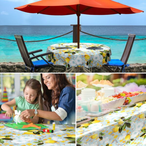 Wachstuch Tischdecke Wachstischdecke Gartentischdecke Lemon Zitrone Gelb Outdoor Tischdecke für draußen
