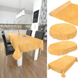 Wachstuch Tischdecke Wachstischdecke Gartentischdecke Leinenoptik Gelb
