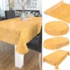Wachstuch Tischdecke Wachstischdecke Gartentischdecke Leinenoptik Gelb
