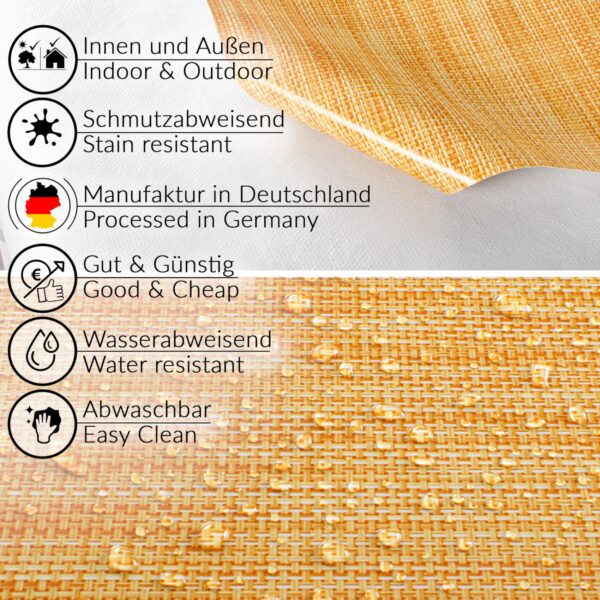 Wachstuch Tischdecke Wachstischdecke Gartentischdecke Leinenoptik Gelb