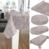 Wachstuch Tischdecke Outdoor Gartentischdecke Leinenoptik Beige Wachstischdecke