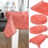 Wachstuch Tischdecke Wachstischdecke Gartentischdecke Outdoor Indoor Leinenoptik Rot