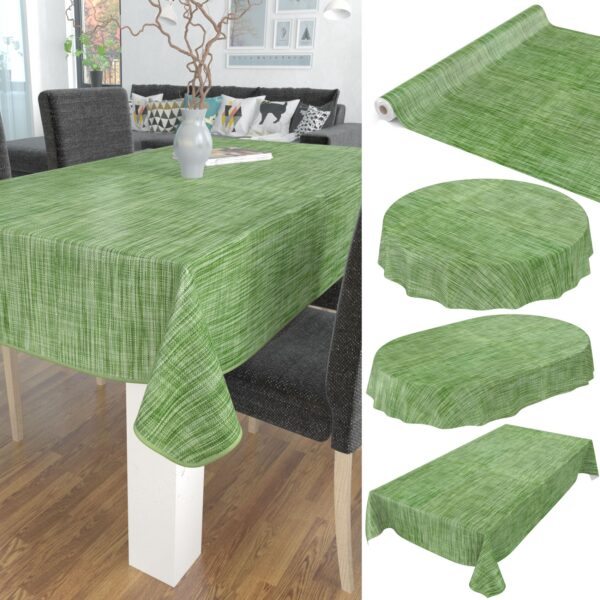 Wachstuchtischdecke Wachstuch Gartentischdecke Leinenoptik Grün Tischdecke abwaschbar