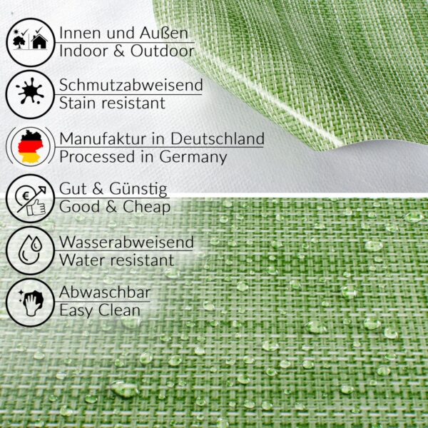Wachstuchtischdecke Wachstuch Gartentischdecke Leinenoptik Grün Tischdecke abwaschbar