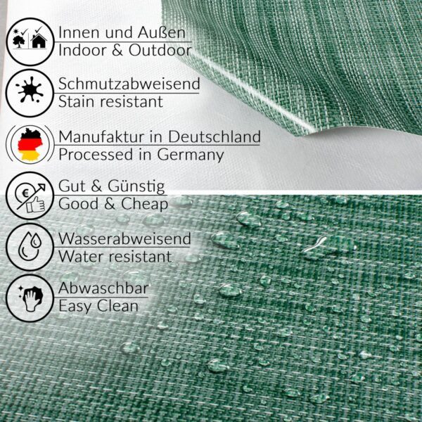 Wachstuchtischdecke Tischdecke abwaschbar Wachstuch Gartentischdecke Leinenoptik Moosgrün