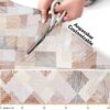 PVC Küchenteppich abwaschbar Läufer Patchwork Textil Beige 50cm Breit