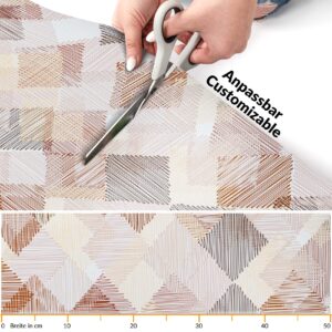 PVC Küchenteppich abwaschbar Läufer Patchwork Textil Beige 50cm Breit