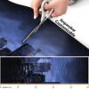 Läufer Küchen Teppich Italy Qualität rutschfest abwaschbar Skyline Blau 50cm Breit