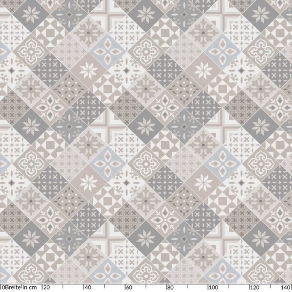 Tischdecke Fliese Mosaik Karo Kachel Beige pflegeleicht abwaschbar Wachstuch Wachstuchtischdecke