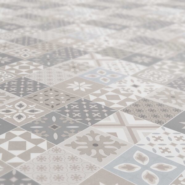 Tischdecke Fliese Mosaik Karo Kachel Beige pflegeleicht abwaschbar Wachstuch Wachstuchtischdecke