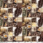 Tischdecke Wachstuch Coffee Barista Kaffeebohnen Braun pflegeleicht abwaschbar Wachstuchtischdecke