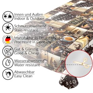 Tischdecke Wachstuch Coffee Barista Kaffeebohnen Braun pflegeleicht abwaschbar Wachstuchtischdecke