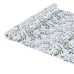 Tischdecke Wachstuch Blätter Silber pflegeleicht abwaschbar Wachstuchtischdecke