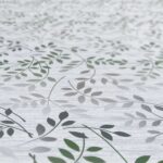 Tischdecke Wachstuch Blätter Silber pflegeleicht abwaschbar Wachstuchtischdecke