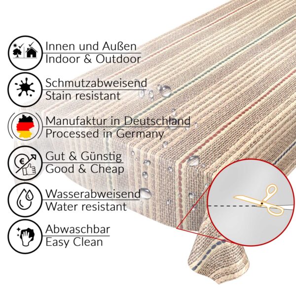 Wachstuchtischdecke Wachstuch Tischdecke abwaschbar Flecht Jute Optik Beige pflegeleicht