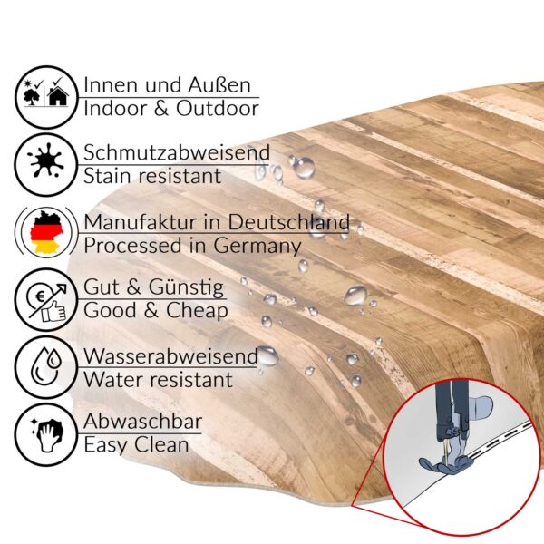 Tischdecke Wachstuch Holz Industrie Brett Industry Beige pflegeleicht abwaschbar Wachstuchtischdecke
