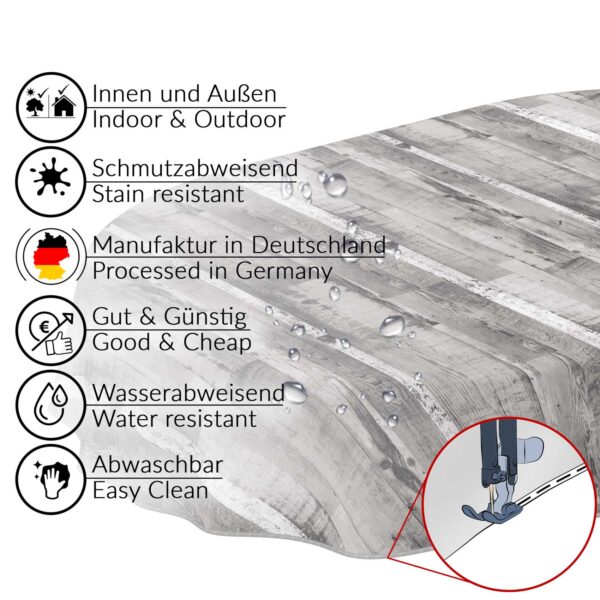 Tischdecke Wachstuch Holz Industrie Brett Industry Grau pflegeleicht abwaschbar Wachstuchtischdecke