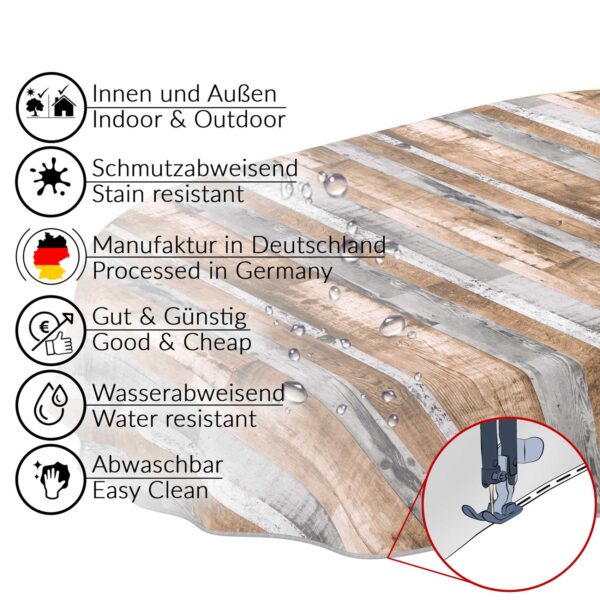 Tischdecke Wachstuch Holz Industrie Brett Industry Mehrfarbig pflegeleicht abwaschbar Wachstuchtischdecke