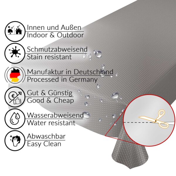 Wachstuch Tischdecke abwaschbar Modernity dunkelgrau pflegeleicht Wachstuchtischdecke