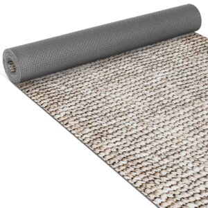 Teppichläufer Küchenläufer rutschfest abwischbar Teppich Flechoptik Stroh Beige 65cm Breit