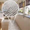 Teppichläufer Küchenläufer rutschfest abwischbar Teppich Flechoptik Stroh Beige 65cm Breit