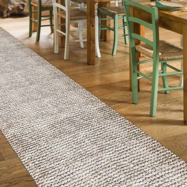Teppichläufer Küchenläufer rutschfest abwischbar Teppich Flechoptik Stroh Beige 65cm Breit