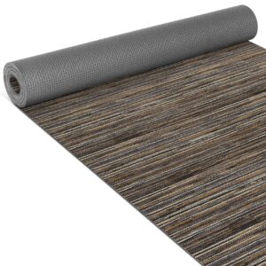 Küchenläufer Teppich Linien Braun Breite 65cm Teppichläufer
