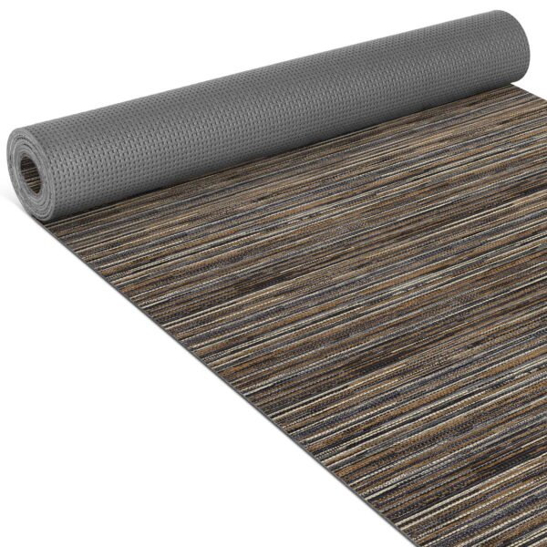 Küchenläufer Teppich Linien Braun Breite 65cm Teppichläufer