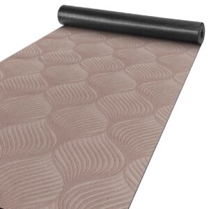 Küchenläufer Premium 3-Schicht Boden gummiert Läufer waschbar Blätter Ornament Braun 65cm Breit