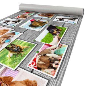 Läufer Küchen Teppich PVC rutschfest Textil abwaschbar Hundemotiv Mehrfarbig 80cm Breit