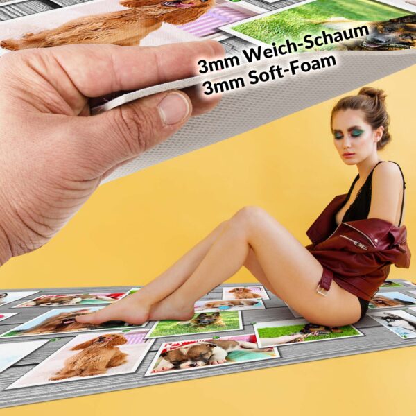 Läufer Küchen Teppich PVC rutschfest Textil abwaschbar Hundemotiv Mehrfarbig 80cm Breit