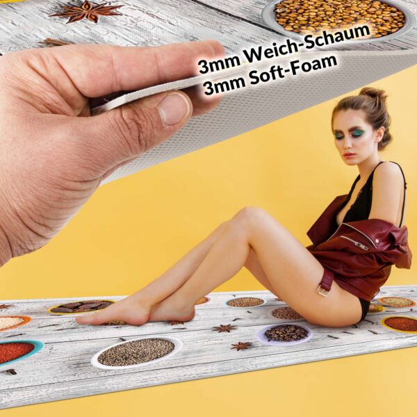Küchenläufer isolierend Boden Läufer abwaschbar Textil + PVC rutschfest Gewürze Mehrfarbig 50cm Breit
