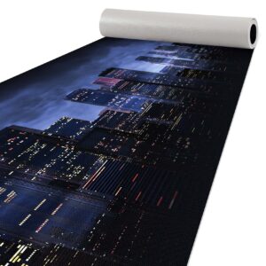Läufer Küchen Teppich Italy Qualität rutschfest abwaschbar Skyline Blau 50cm Breit