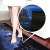 Läufer Küchen Teppich Italy Qualität rutschfest abwaschbar Skyline Blau 50cm Breit