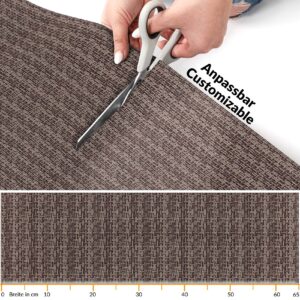Küchenläufer Premium 3-Schicht Boden gummiert Läufer waschbar Flechtoptik Braun 65cm Breit