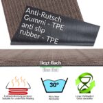 Küchenläufer Premium 3-Schicht Boden gummiert Läufer waschbar Flechtoptik Braun 65cm Breit