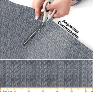 Küchenläufer Qualität 3-Schicht Boden gummiert Läufer waschbar Flechtoptik Grau 65cm Breit