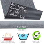 Küchenläufer Qualität 3-Schicht Boden gummiert Läufer waschbar Flechtoptik Grau 65cm Breit