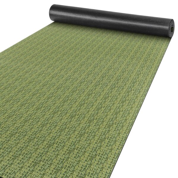 Premium Läufer Küchen Teppich rutschfest waschbar Flechtoptik Grün 65cm Breit